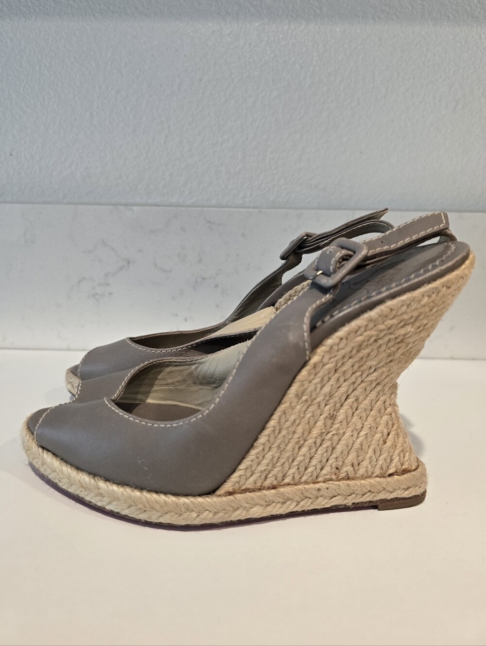 Authentic Christian Louboutin You Love Leather Espadrille Summer Wedge Sandal 37 - Picture 2 of 9